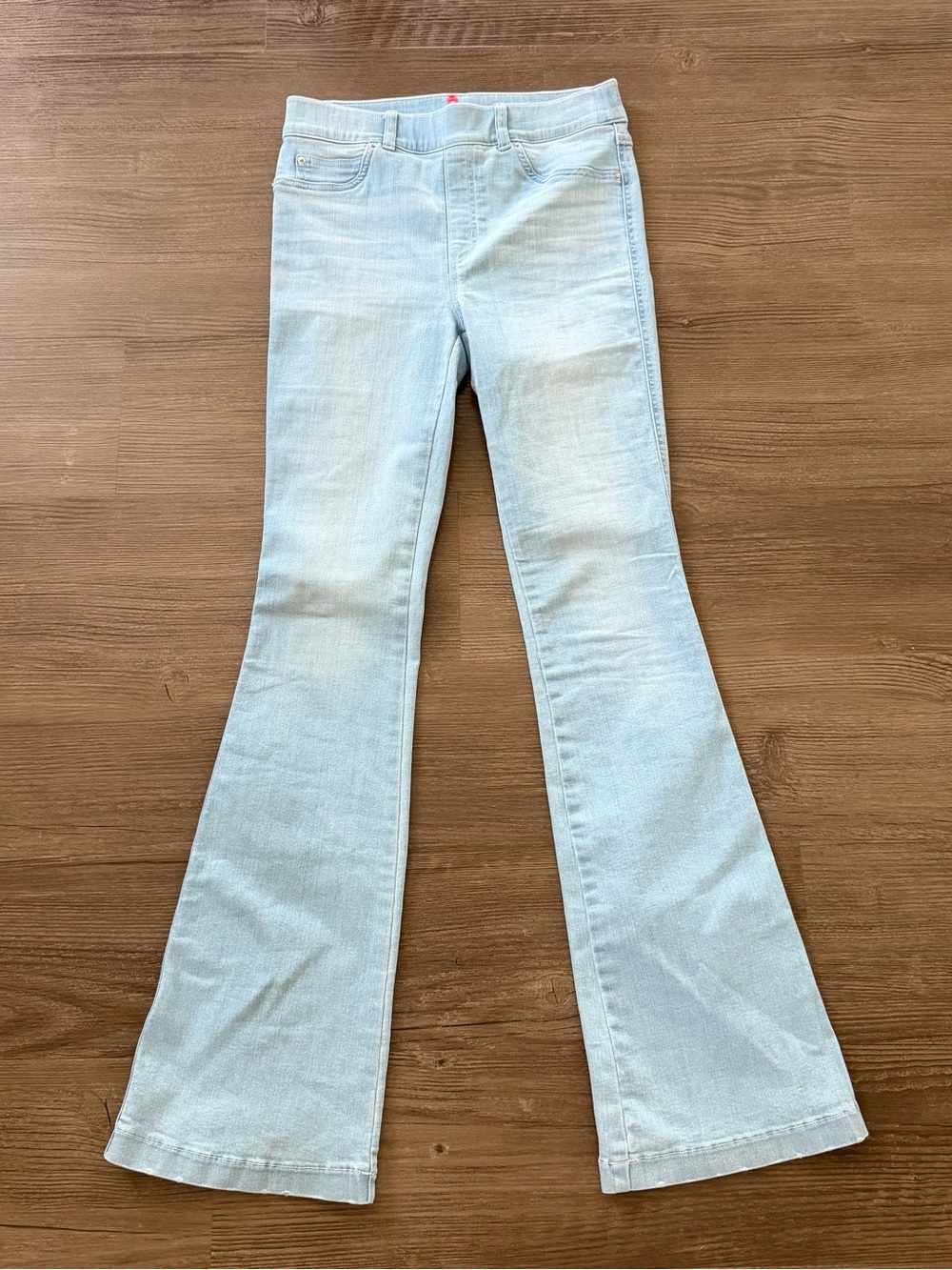 SPANX Pull On Flare Jeans High Rise Light Wash Denim Small